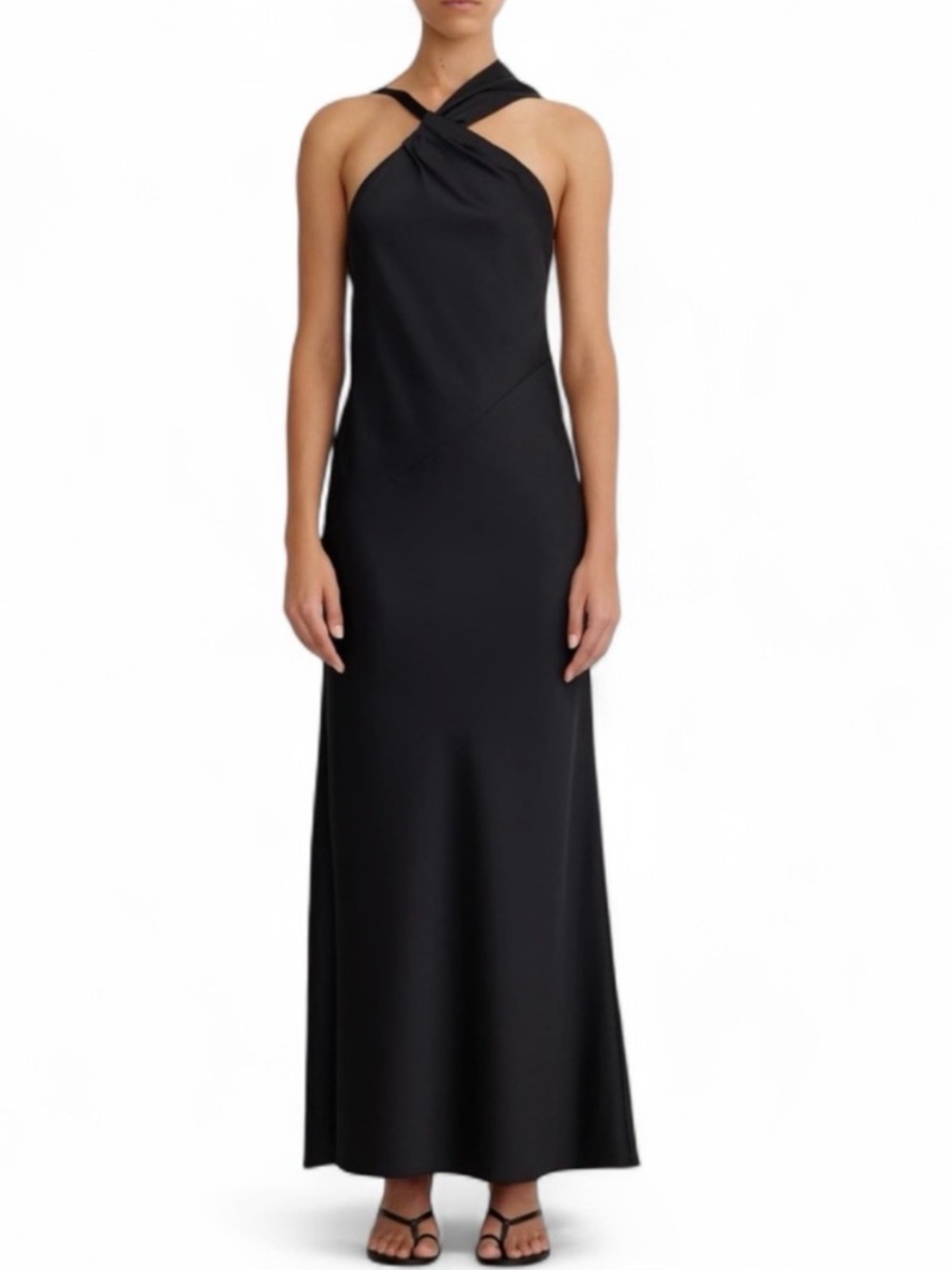 Significant Other Lucille Black Satin Dress - size us 6 NWOT